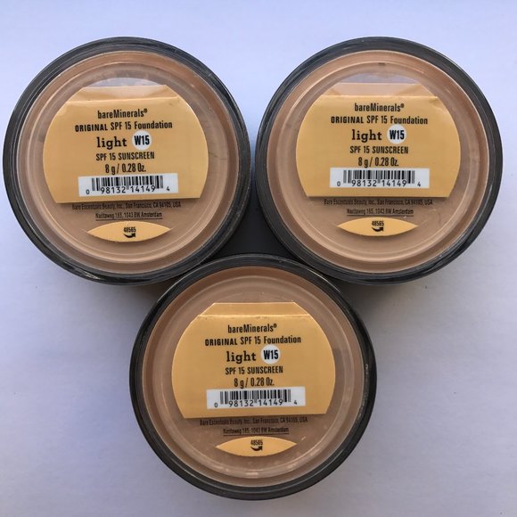 #NWT bareMinerals SPF15 Original Foundation Light W15 8g/0.28oz - Lot of 3 - Picture 1 of 2